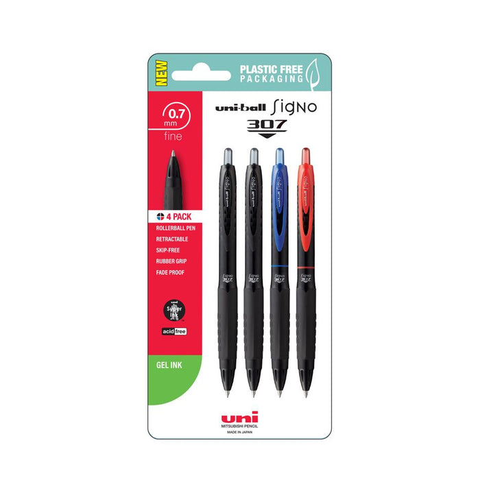 Uni Signo 307 Gel Pens 0.7mm Assorted Pack of 4_1