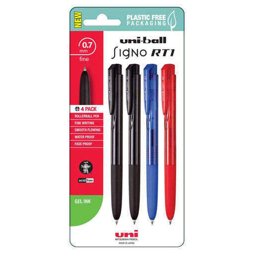 Uni Signo RT1 0.7mm Gel Pens Assorted 4-Pack_1