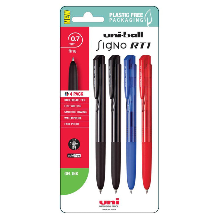 Uni Signo RT1 0.7mm Gel Pens Assorted 4-Pack_1