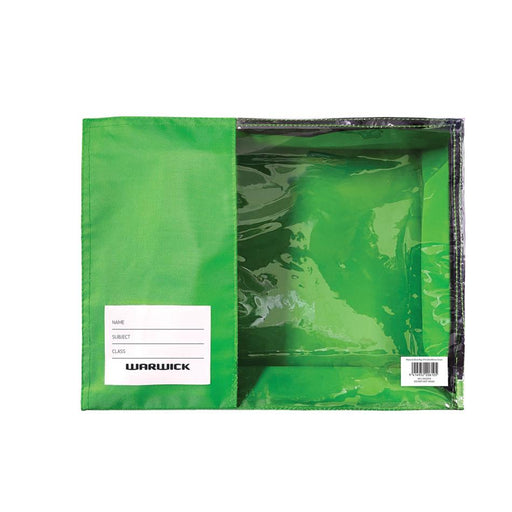 Warwick Green Book Bag 370x265x85mm with Clear Panel_1