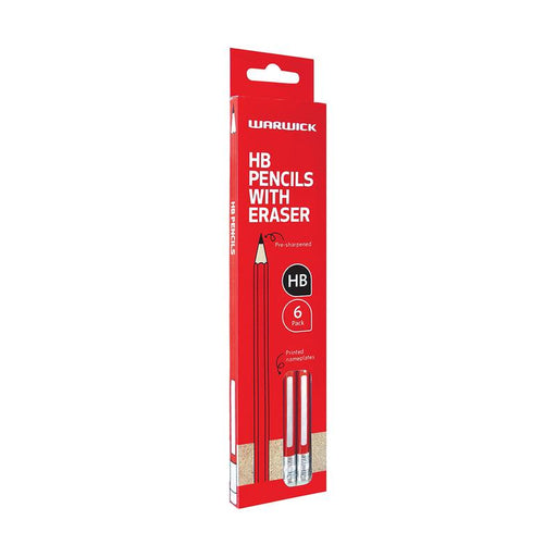 Warwick HB Pencil Pack of 6 with Eraser 110194_AM_1