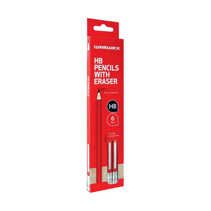 Warwick HB Pencil Pack of 6 with Eraser 110194_AM_2