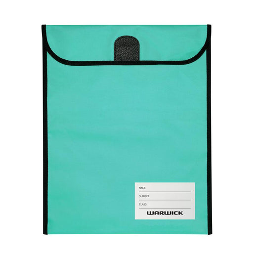 Warwick Homework Bag Medium Aqua 290x360mm Hook & Loop_1