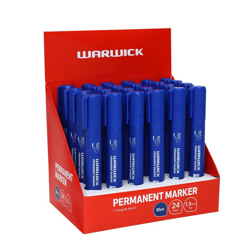 Warwick Permanent Marker Bullet Tip Blue Display 24 11577421_1