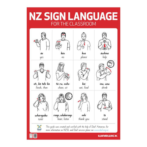 Warwick Poster Wall Chart Classroom Sign Language 12026104_1