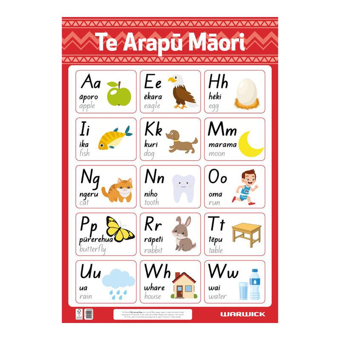 Warwick Poster Wall Chart Te Reo Alphabet 12026103_1