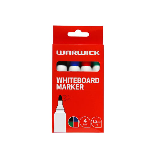 Warwick Whiteboard Marker Bullet Tip Assorted Pack 4 11586637_1