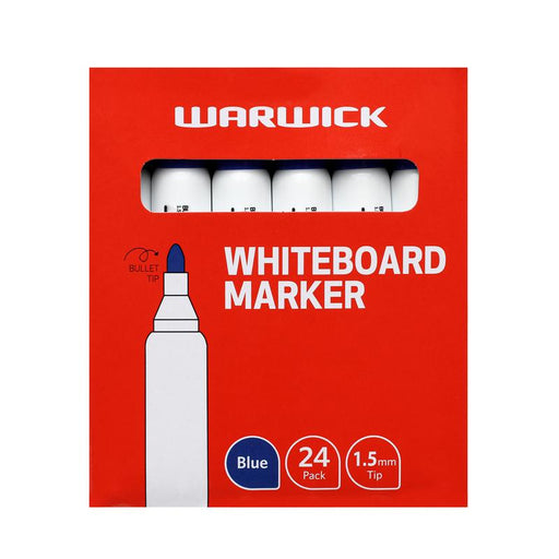 Warwick Whiteboard Marker Bullet Tip Blue Pack 24 11577543_1