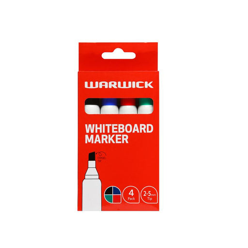 Warwick Whiteboard Marker Chisel Tip Assorted Pack 4 11586807_1