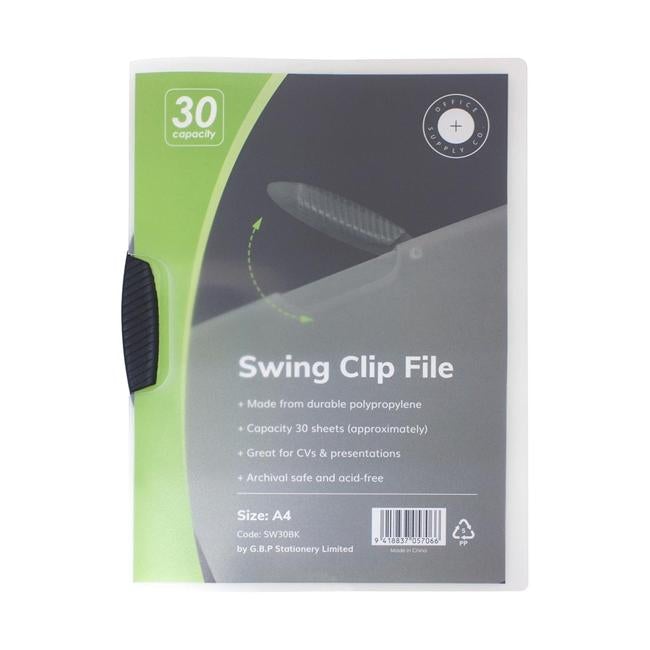 OSC Report Cover Swingclip A4 Black