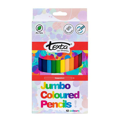 Texta coloured pencils jumbo astd pk12-Marston Moor