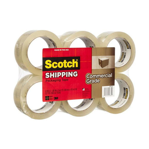 Scotch Commercial Grade Packaging Tape 3750-6  Clear 48mm x 50M Pkt/6-Marston Moor