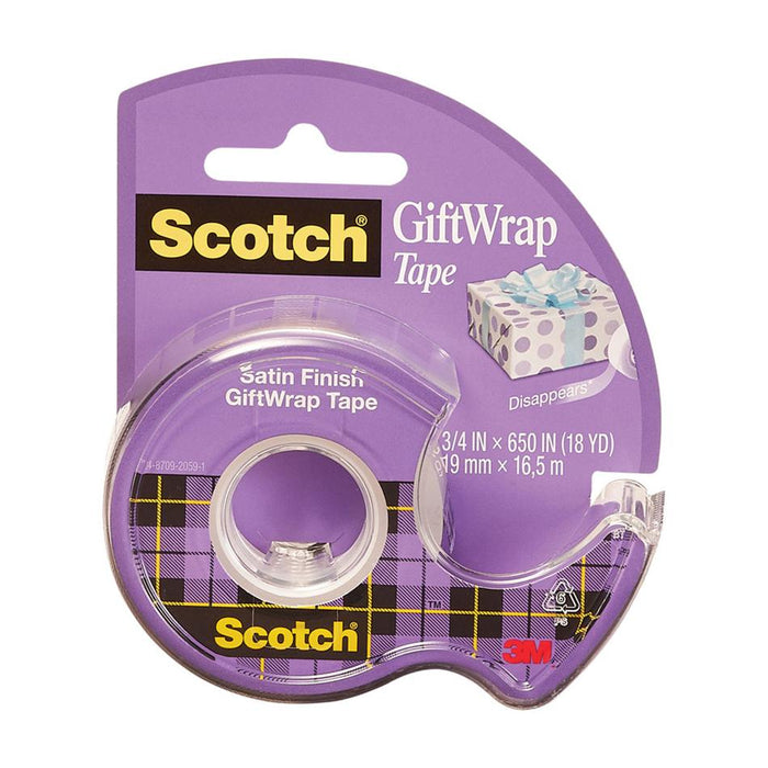 Scotch Gift Wrap Tape CLIP-15 19mmx16.5m, 12 Rolls on Clipstrip 10186