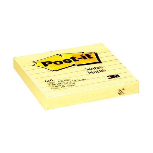 Post-it Notes 630-SS Lined Yellow 76x76mm 100 sheet pads-Marston Moor