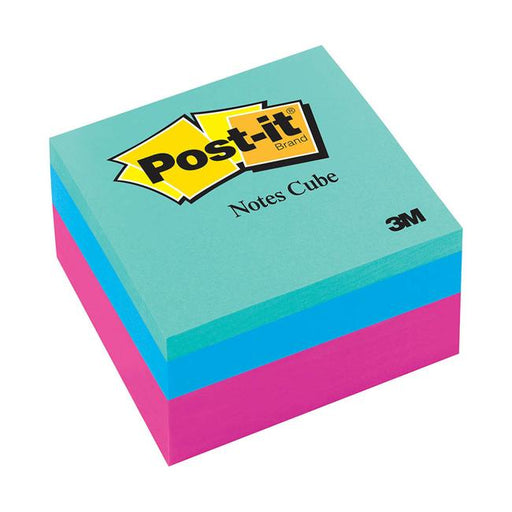 Post-it Notes Memo Cube  Pink Wave 2027-RCR 76mm x 76mm 400 sheets-Marston Moor