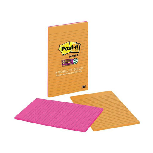 Post-it Super Sticky Lined Notes 5845-SS 127x203mm Rio Pack of 2-Marston Moor