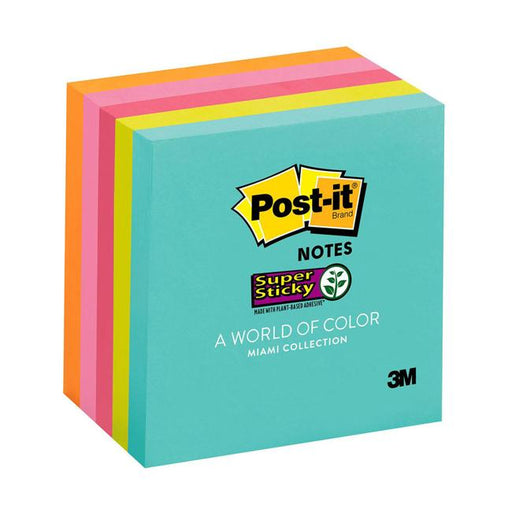 Post-it Super Sticky Notes 654-5SSMIA 76x76mm Miami Pack of 5-Marston Moor