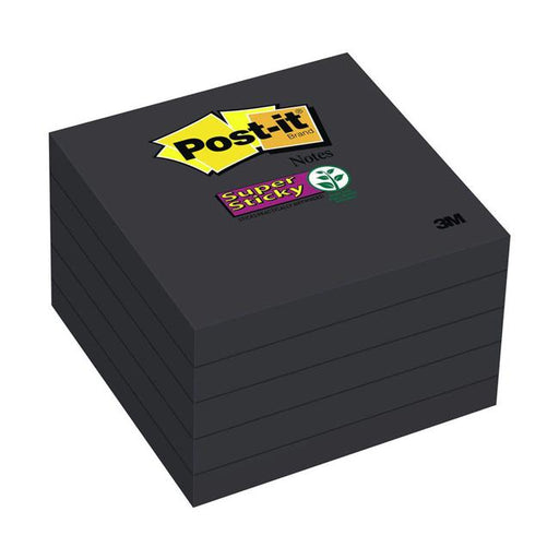 Post-it Super Sticky Notes 654-5SSSC 76x76mm Black Pack of 5-Marston Moor