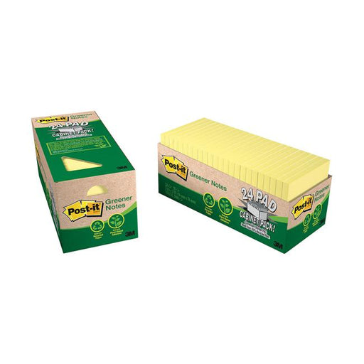Post-it Greener Notes 654R-24CP-CY 76x76mm Yellow Cabinet Pack of 24-Marston Moor