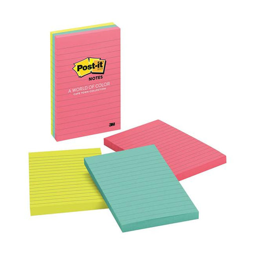 Post-it Lined Notes 660-3AN 101x152mm Cape Town Pack of 3-Marston Moor