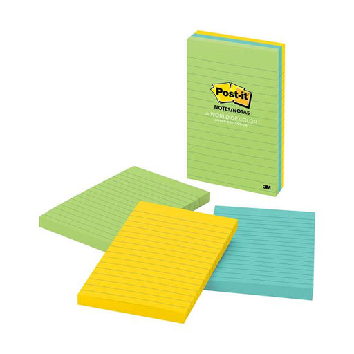 Post-it Lined Notes 660-3AU 101x152mm Jaipur Pack of 3-Marston Moor