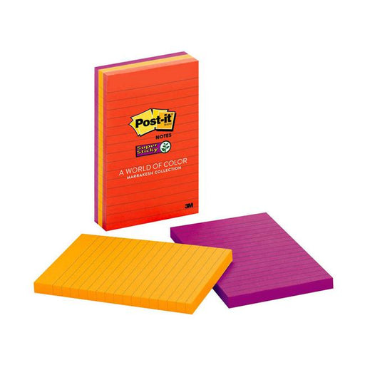 Post-it Super Sticky Lined Notes 660-3SSAN 101x152mm Marrakesh Pack of 3-Marston Moor