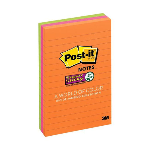 Post-it Super Sticky Lined Notes 660-3SSUC 101x152mm Rio Pack of 3-Marston Moor