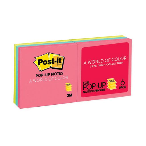 Post-it Pop-Up Notes R330-AN 76x76mm Cape Town Pack of 6-Marston Moor
