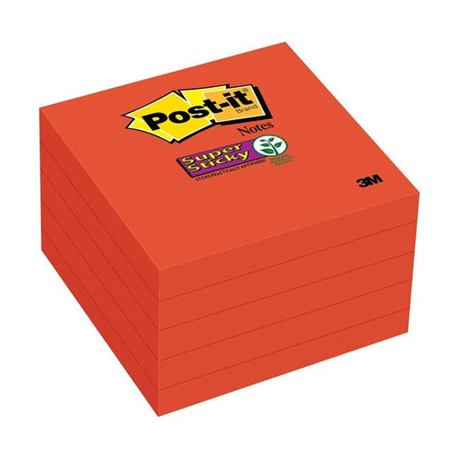 Post-it Super Sticky Notes 654-5SSRR 76x76mm Red Pack of 5-Marston Moor