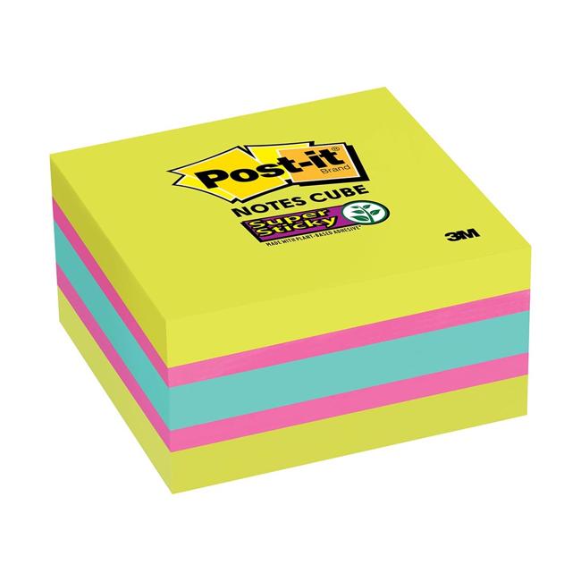 Post-it Super Sticky Memo Cube 2027-SSGFA 76mm x 76mm 360 sheet cube-Marston Moor