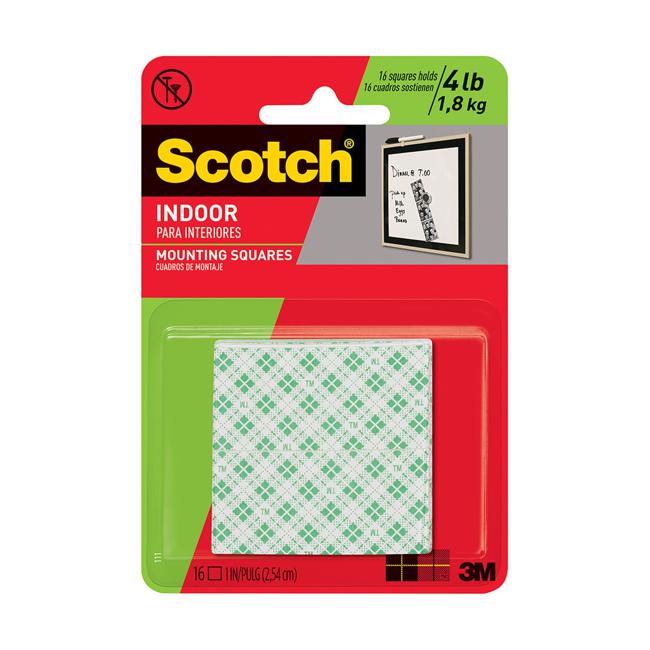 Scotch Mounting Squares 111/DC Indoor Permanent 25mm Pk/16-Marston Moor