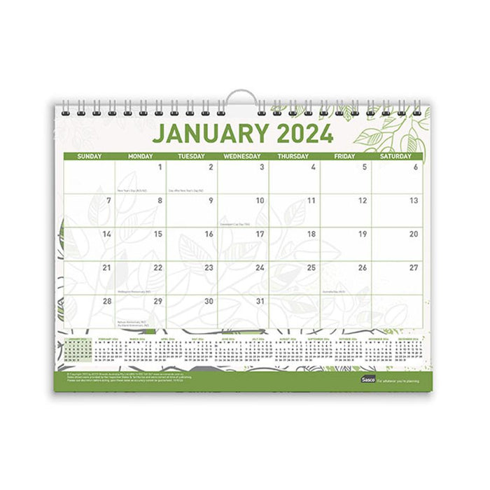 Sasco 2024 Eco Small Wall Calendar 280 X 215Mm 1071024