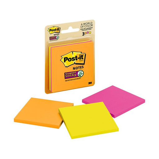 Post-it Super Sticky Notes 3321-SSAU 76x76mm Rio Pack of 3-Marston Moor