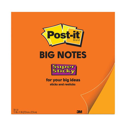 Post-it Super Sticky Big Notes BN11 Orange 279 x 279mm 30 Sheet Pads-Marston Moor