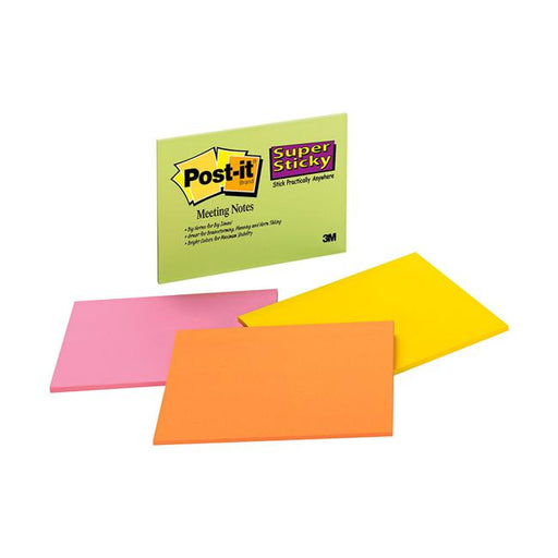 Post-it Super Sticky Lined Notes 660-SS 101x152mm Assorted Pad-Marston Moor