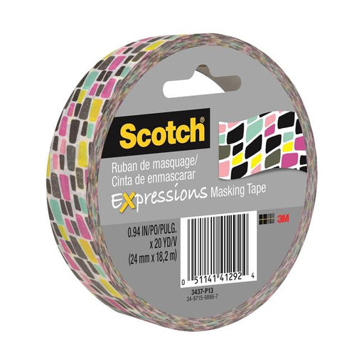 Scotch Expressions Masking Tape 3437-P13 25mm x 18m Graffiti-Marston Moor