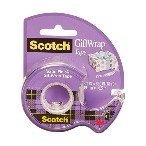 Scotch Gift Wrap Tape 15 19mm x 16.5m on dispenser-Marston Moor