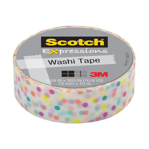 Scotch Expressions Washi Tape C314-P47 15mm x 10m Fun Dots-Marston Moor