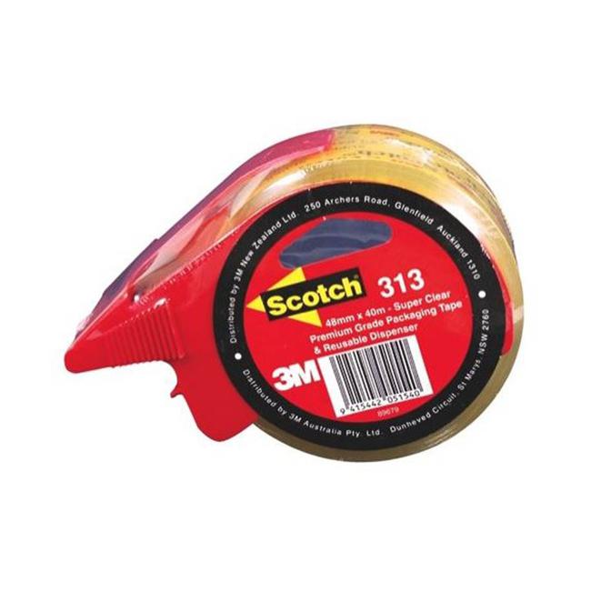 Scotch Sealing Tape 313 48mm x 50m Super Clear Hangsell with Dispenser-Marston Moor