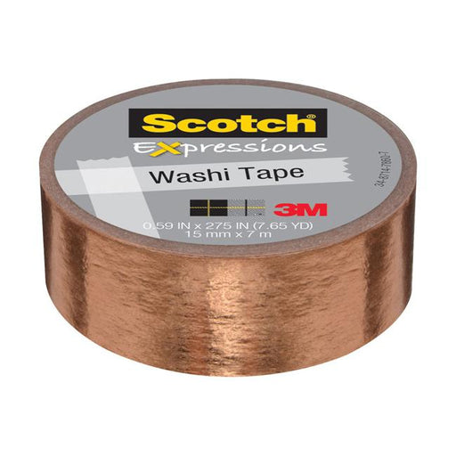 Scotch Expressions Foil Washi Tape C614-CPR 15mm x 7m Copper-Marston Moor
