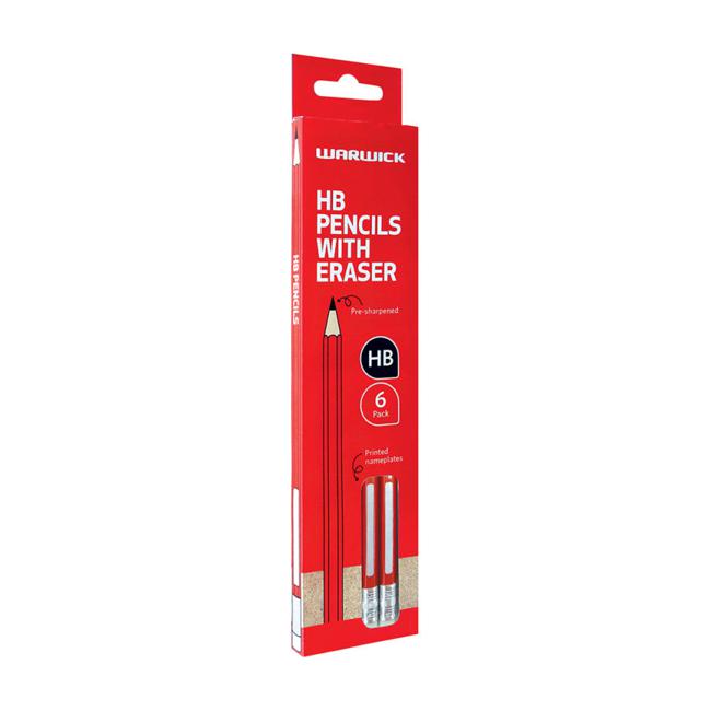 Warwick Pencil HB with Erasers 6 Pack-Marston Moor