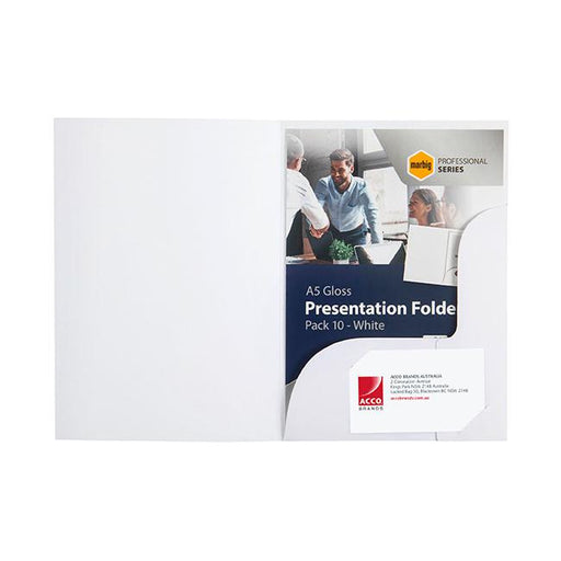 Marbig professional presentation folders a5 gloss white pk10-Marston Moor