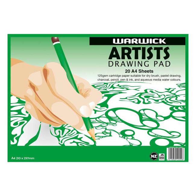 Warwick Pad A4 Artists Drawing 20 Leaf 125gsm-Marston Moor