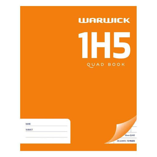 Warwick Exercise Book 1H5 36 Leaf Quad 10mm 255x205mm-Marston Moor