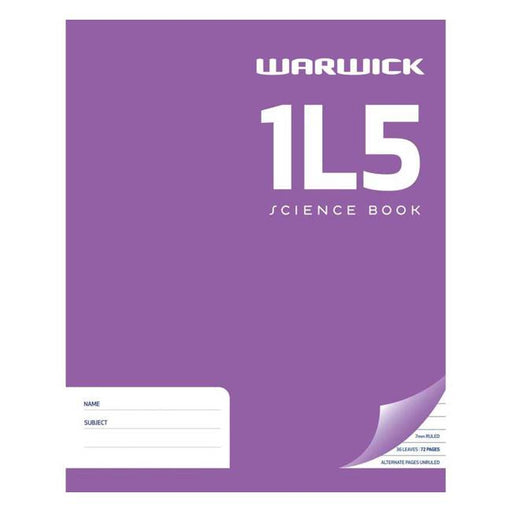 Warwick Exercise Book 1L5 36 Leaf Ruled 7mm Unruled 255x205mm-Marston Moor
