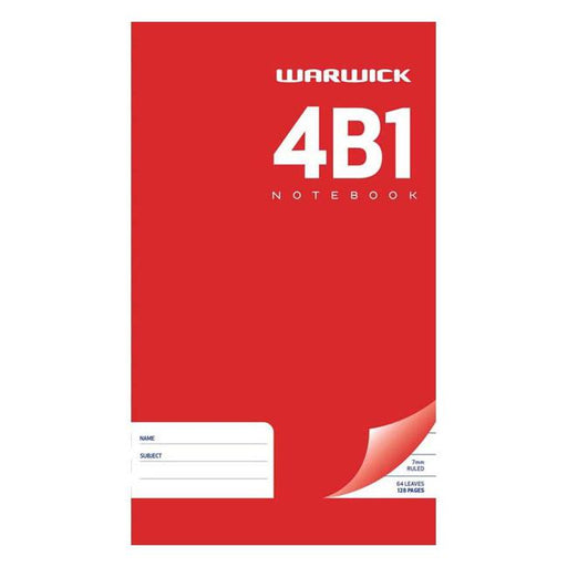 Warwick Notebook 4B1 64 Leaf Hard Cover Ruled 7mm 165x100mm-Marston Moor