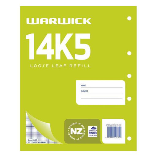 Warwick Refill 14K5 Loose Leaf 30 Leaf 2mm Quad 255x205mm-Marston Moor