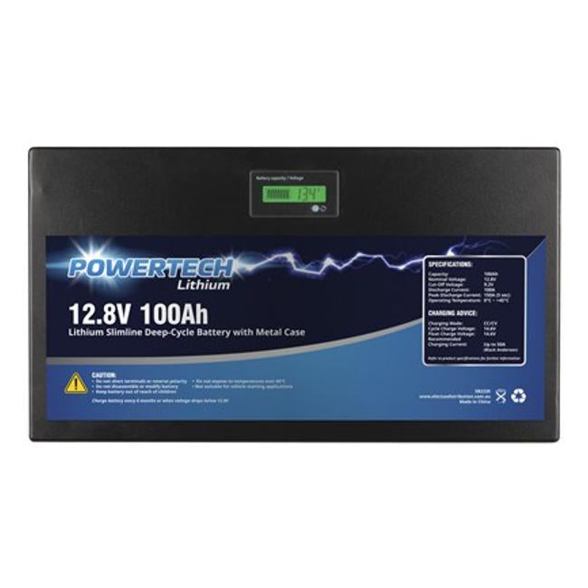 12.8V 100Ah Lithium Slimline Deep Cycle Battery With Metal Case