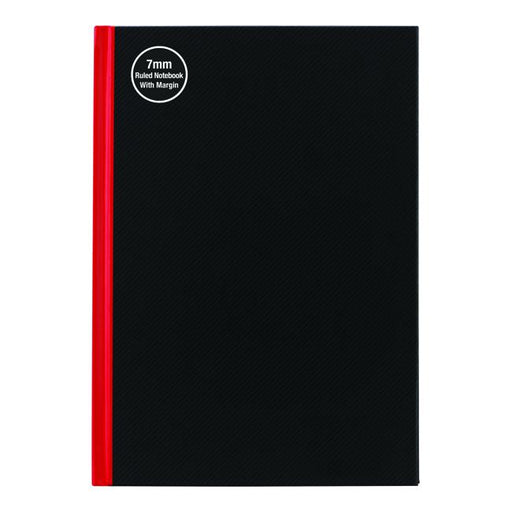 Milford Notebook A5 7Mm 68gsm With Margin Red & Black 100lf-Marston Moor