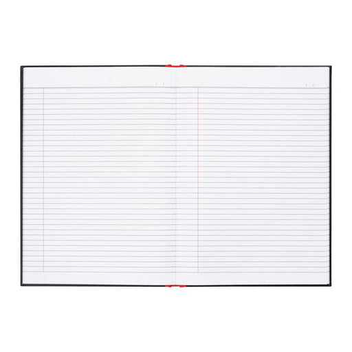 Milford Notebook A4 7mm with Margin Red & Black 100Lf-Marston Moor
